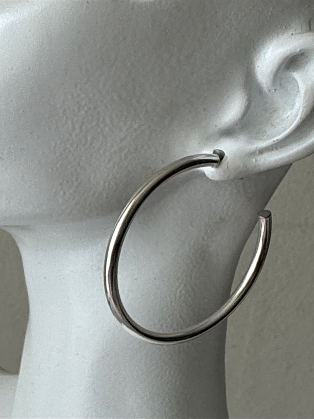 Mia Fiore Sterling Silver Plated Bronze Hoop Earrings 1.5" Diameter Italy